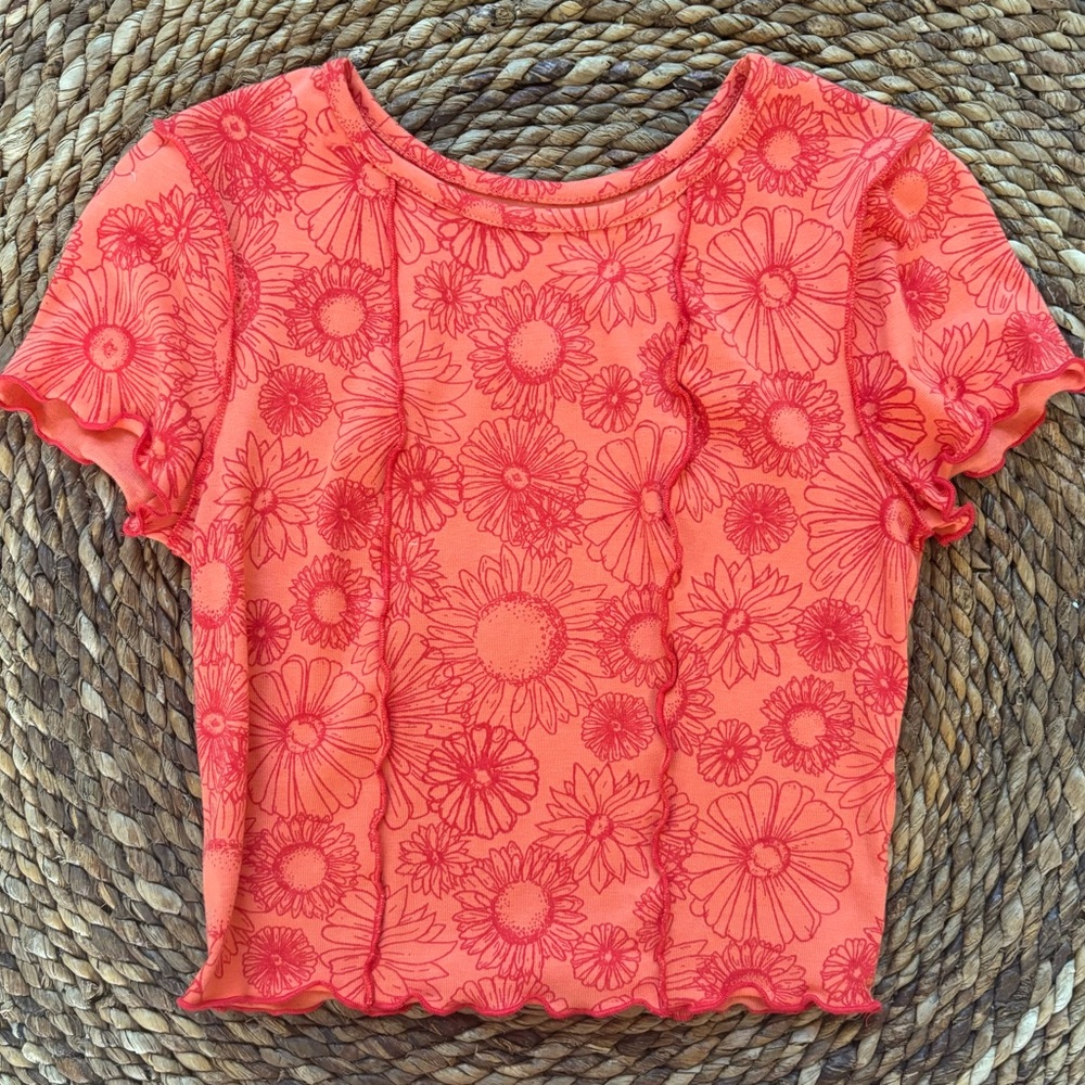 Floral Orange Tee